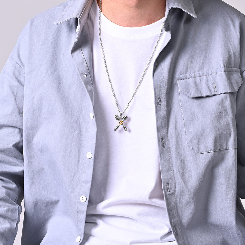 Ins Cold Wind Arrow Sunflower Trendy Pendant Necklace