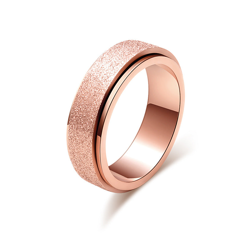 Cross-Border E-Commerce Light Luxury Rotatable Titanium Ring