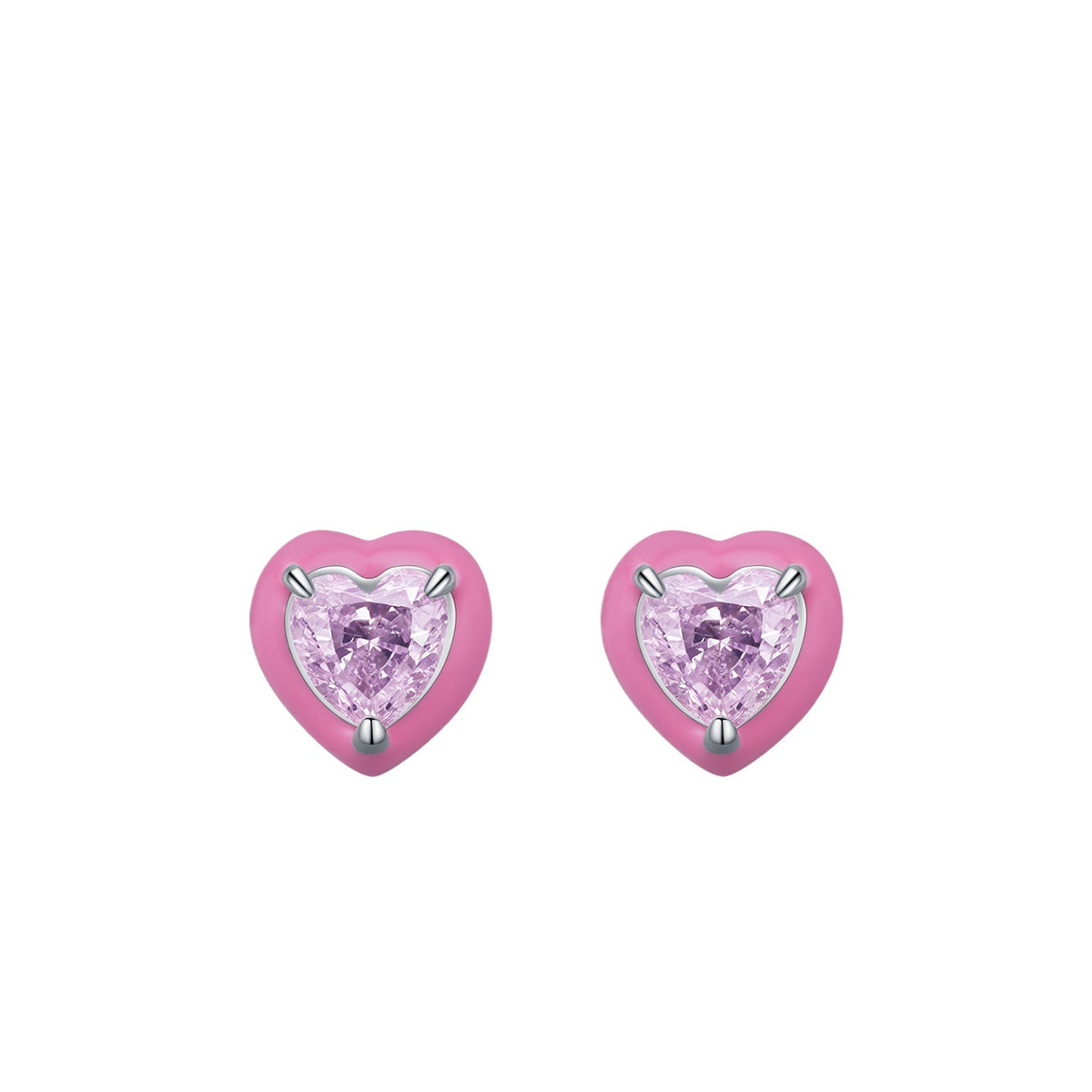 925 Sterling Silver Crushed-Ice Zircon Stud Earrings