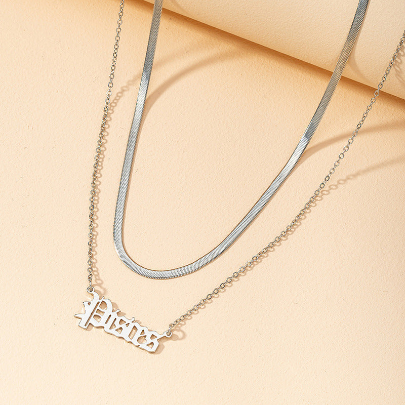 European and American Gothic Zodiac Snake Chain Necklace Set - Vienna Verve Collection