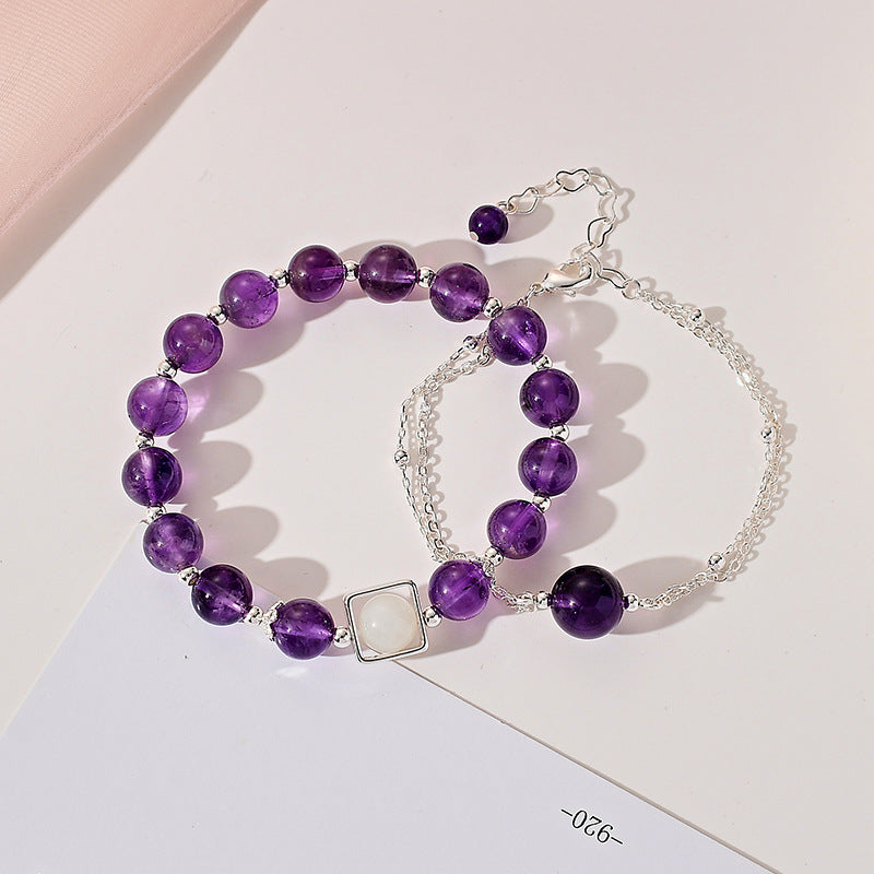 Elegant Amethyst Bracelet with Sterling Silver - Women's Jewelry