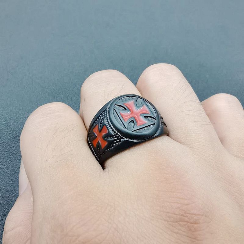 Planderful Black Titanium Steel Ring For Men Personalized Retro Punk Jewelry European American Style