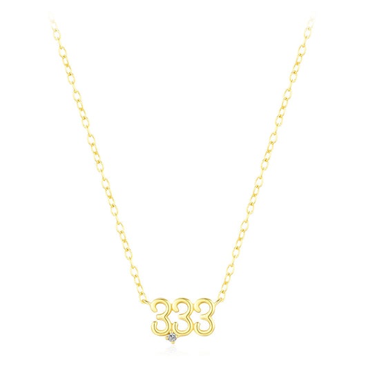 Luxe 925 Sterling Silver 333 Lucky Number Necklace for Women - Instagram Style