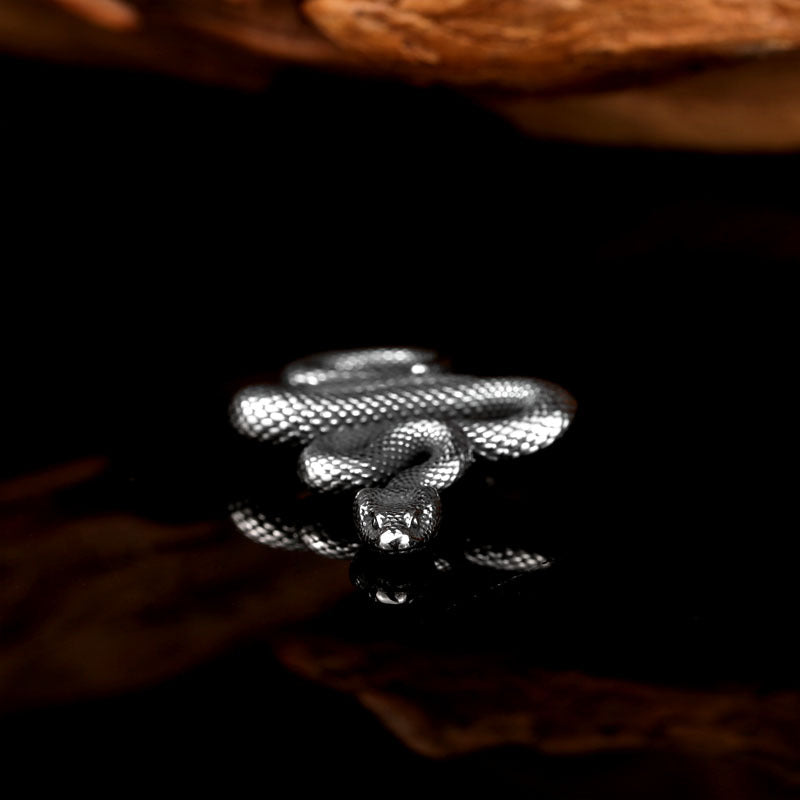 Creative Titanium Steel Snake Pendant for Men - Unique Cross-Border Jewelry Design