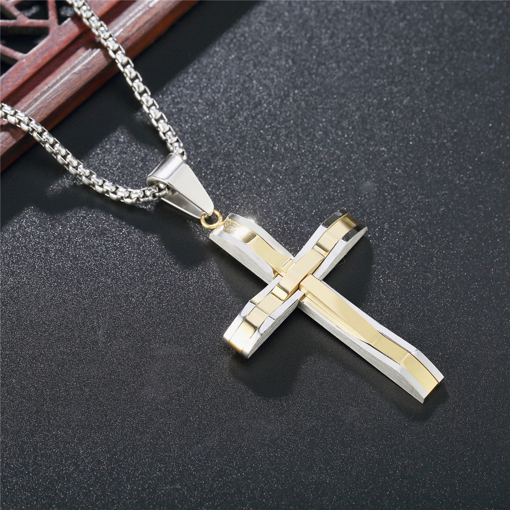 Planderful Stainless Steel Cross Pendant For Men Unisex Durable Fashion Accessory Protection Statement Everyday Genie