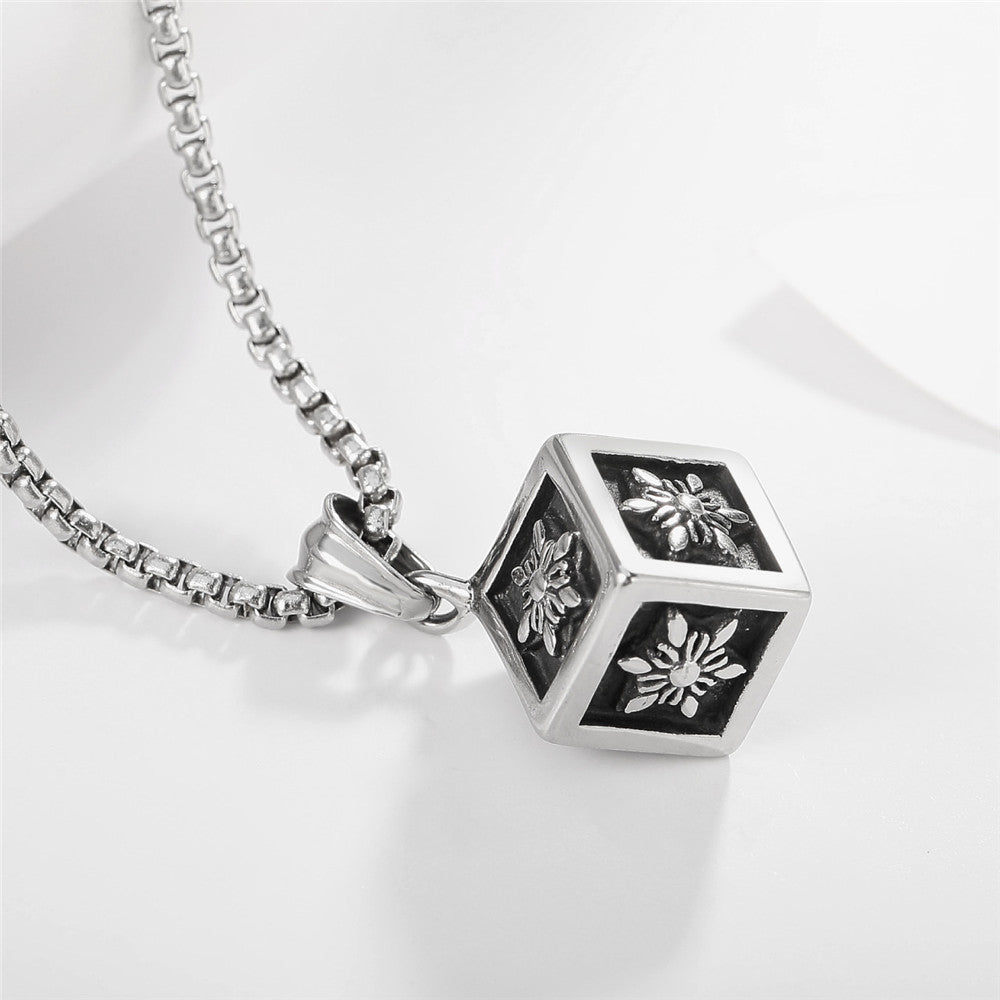 Snowflake Cube Titanium steel Pendant for Men