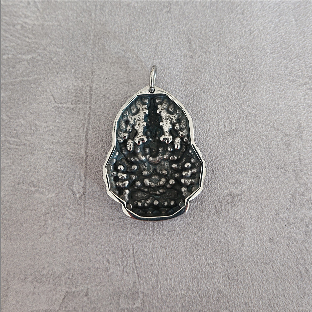 Planderful Guanyin Pendant Titanium Steel Amulet Timeless Personalised Unisex Protection Jewelry