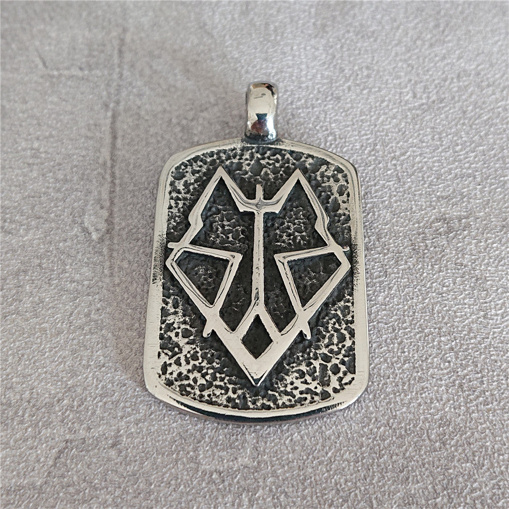 Planderful Prairie Wolf Head Pendant Necklace Titanium Steel Unisex Vintage Hip Hop Protection Statement Jewelry