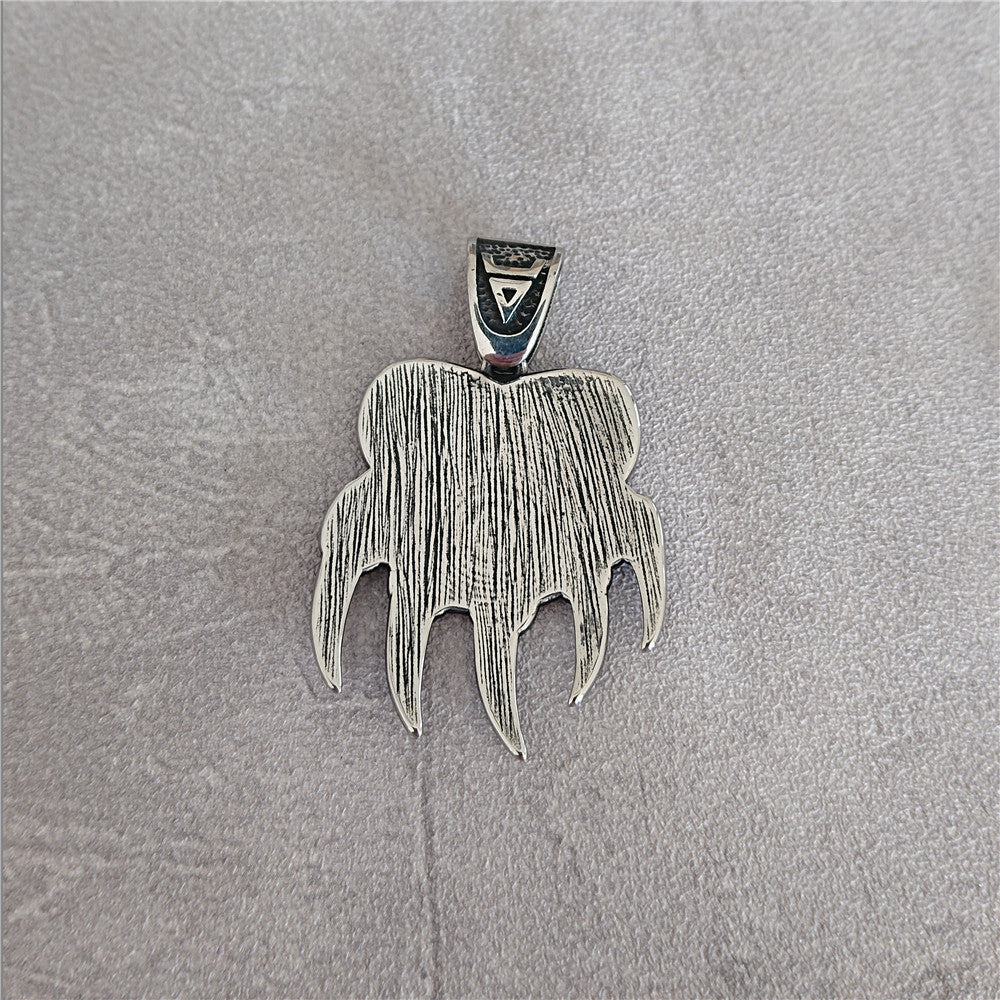 Viking Pendant For Men And Unisex Nordic Bear Claw Titanium Steel Necklace Planderful Retro Protective Charm