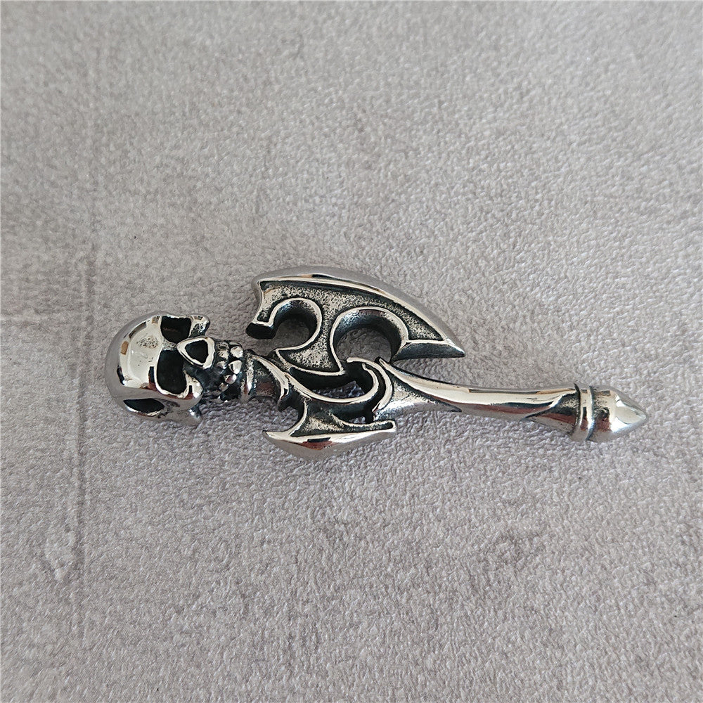 Skull Axe Titanium Steel Pendant Necklace