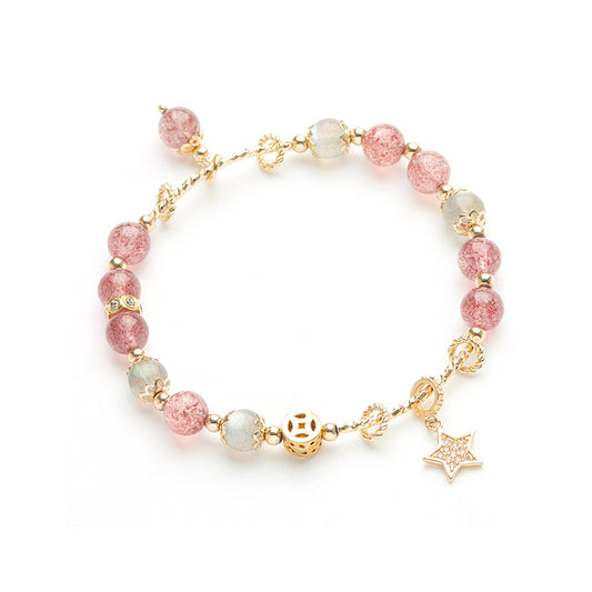 Girlfriend's Birthday Gift Pink Crystal Bracelet