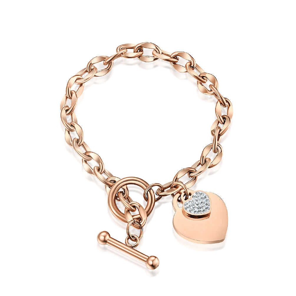 European and American Fashion Magazines Love Zircon Rose Gold Bracelet
