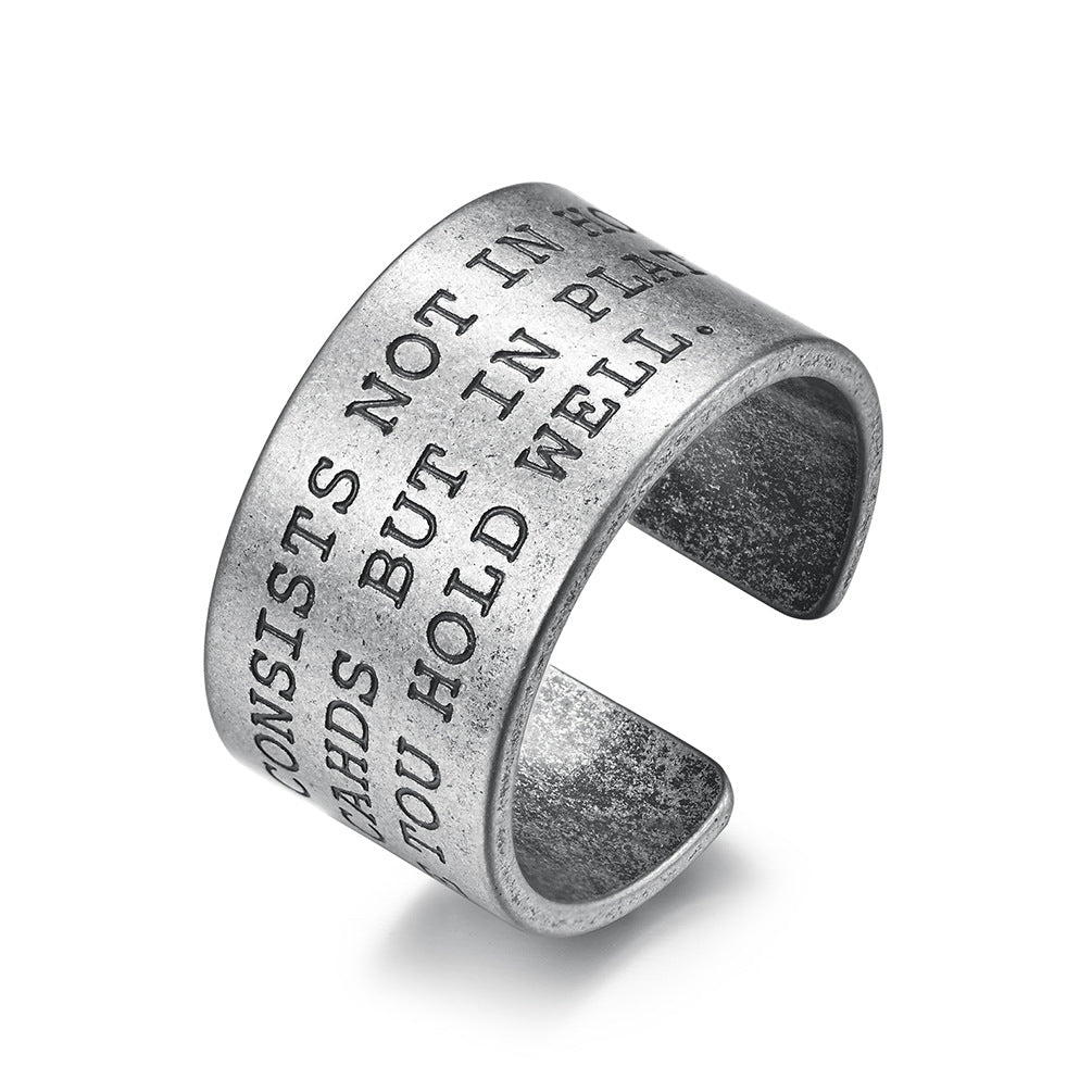Japanese and Korean Style Retro Letter Index Finger Ring