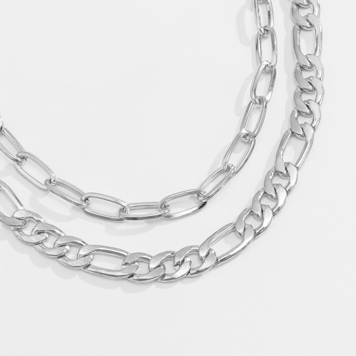 Retro Cross Chain Necklace with Geometric Ornaments