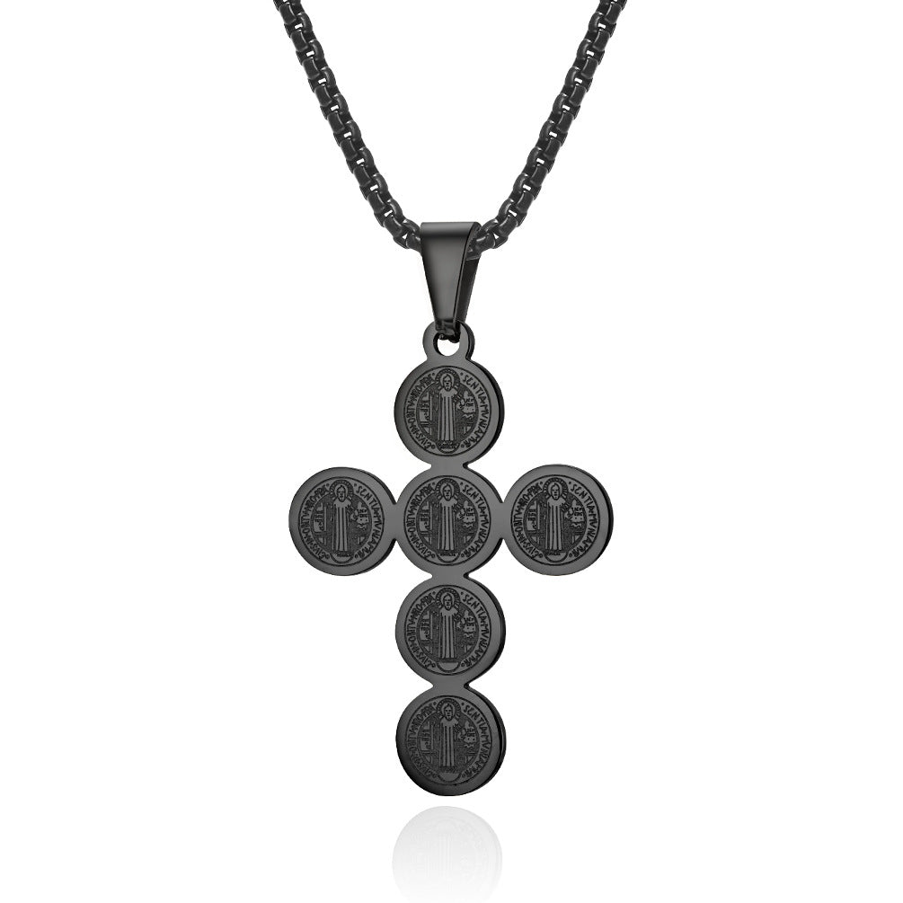 European And American Style Icon Titanium Steel Cross Pendant
