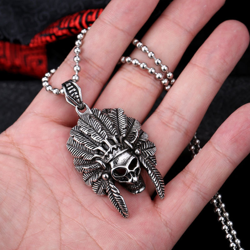 Personalized Men's Titanium Steel Pendant - Indian-Inspired Wholesale Jewelry from Europe and America