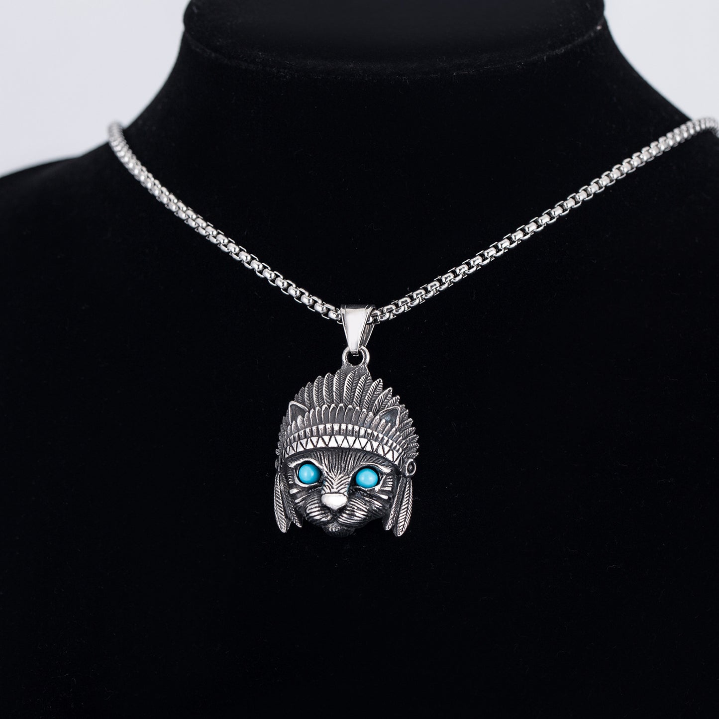 Steel Necklace – Vintage Hip Hop Feather Pendant