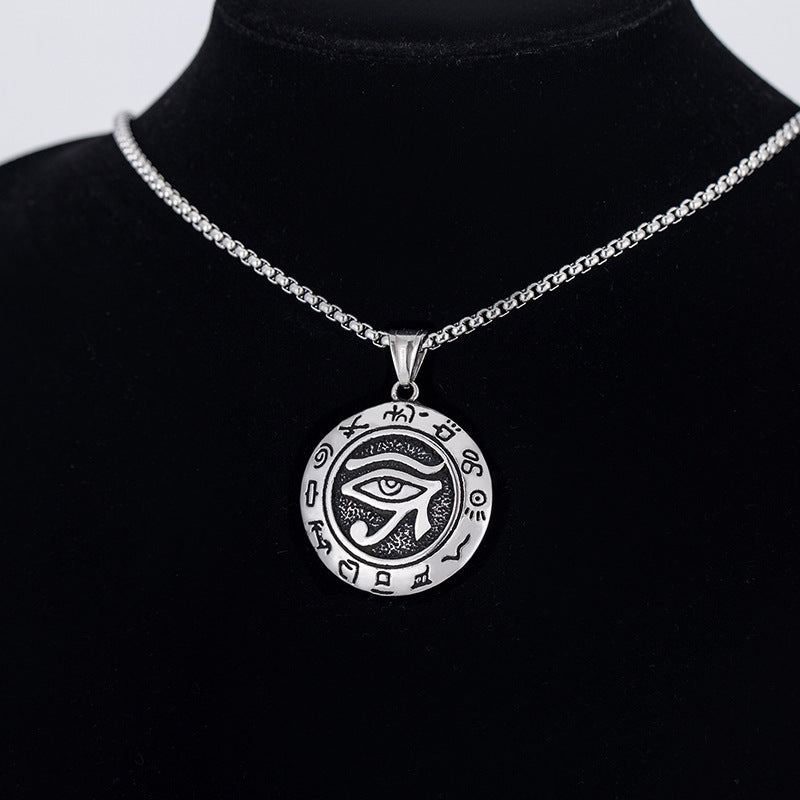 Titanium Steel Necklace – Vintage Horus Eye Constellation