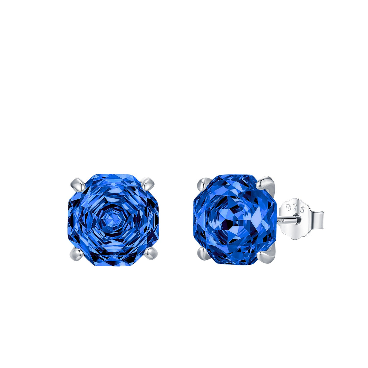 925 Sterling Silver Royal Blue Rose-Cut Zircon Cartilage Stud