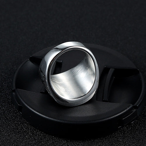 Titanium Steel Freemasonry Ring for Men - Classic Retro Design in European and American Style