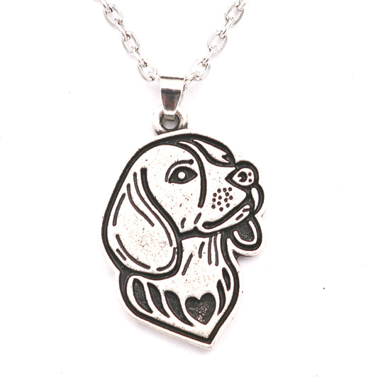 Chic Metal Dog Necklaces with O-Shaped Chains for Women and Men