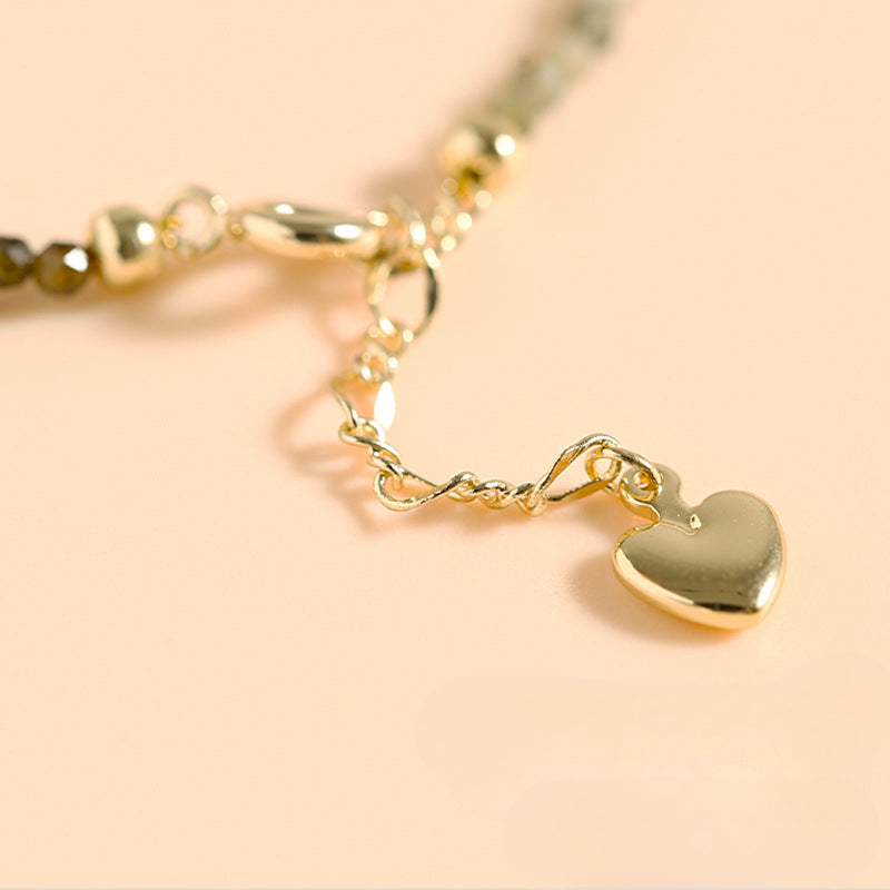 Elegant 2mm Yellow Tourmaline Bracelet with Retro Chinese Design for Best Friend's Birthday Gift