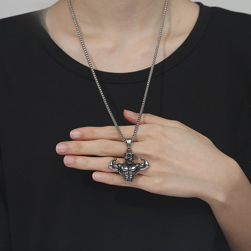 Steel Necklace – Statement Men’s Halloween Pendant