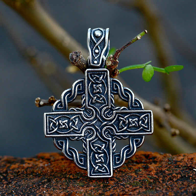 Celtic Knot Titanium Steel Pendant for Men - Retro Viking Cross Jewelry Wholesale