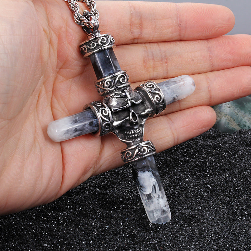 Creative Retro Men's Skull Cross Pendant - European and American Foreign Trade Design