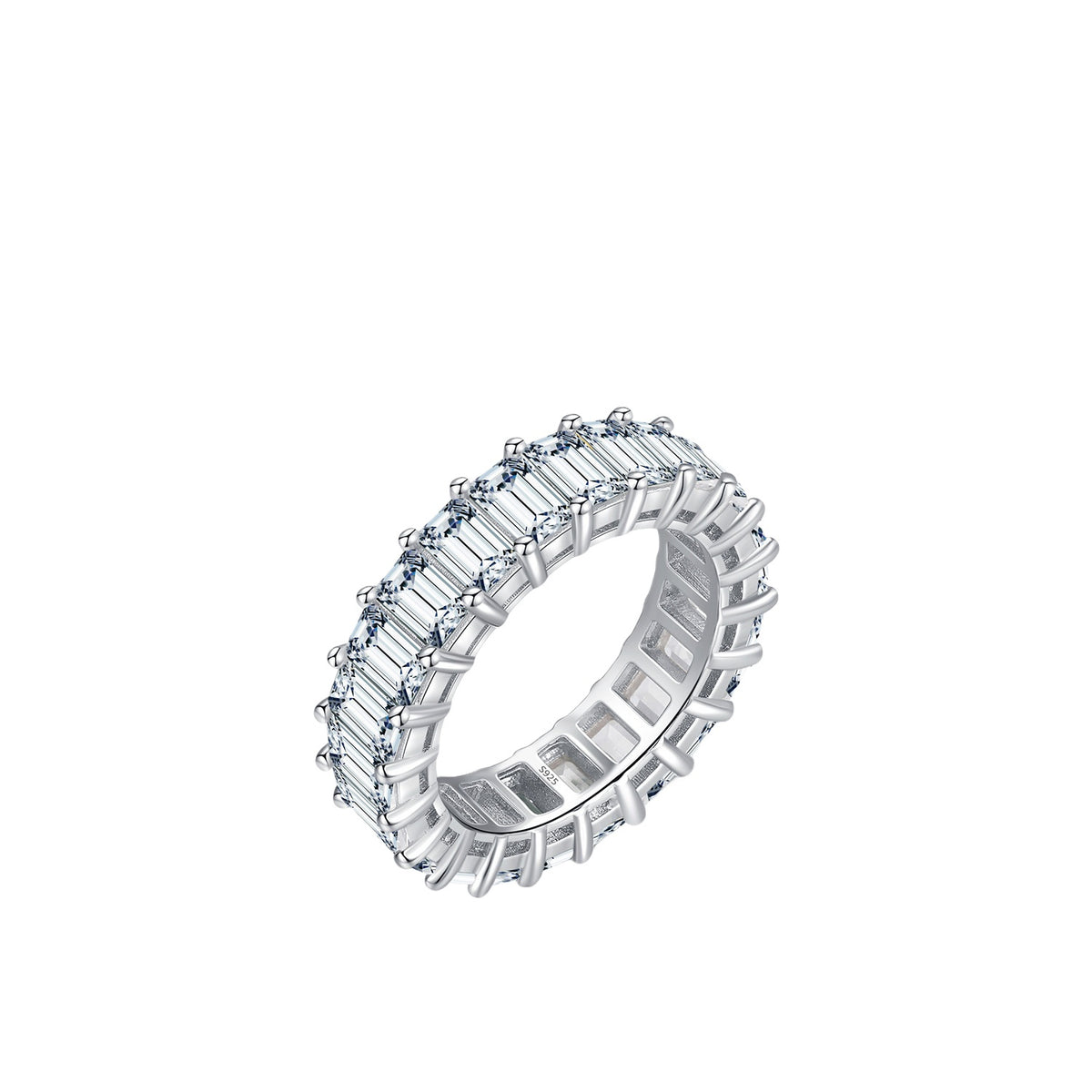 925 Sterling Silver Full-Zircon Band