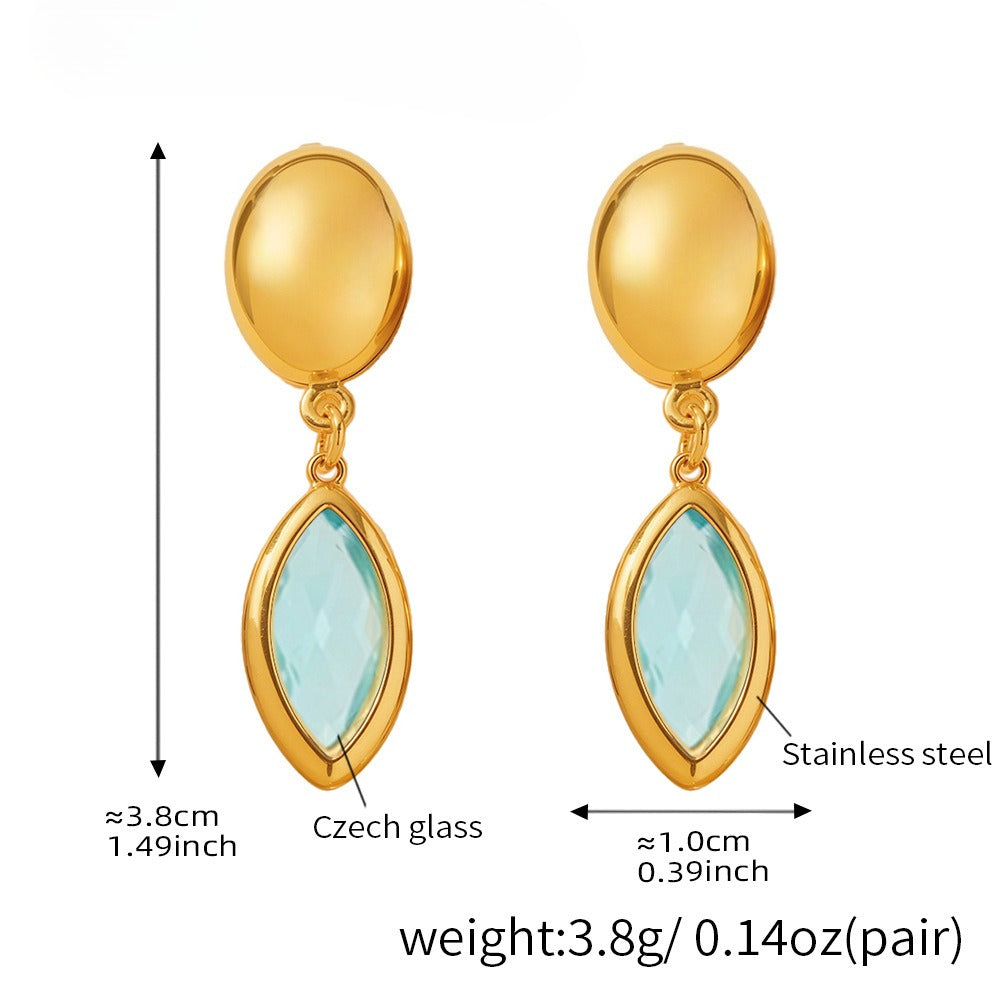 Planderful Faceted Czech Crystal Earrings For Women Elegant