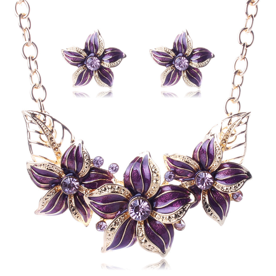Glamorous Blooms Statement Necklace Set