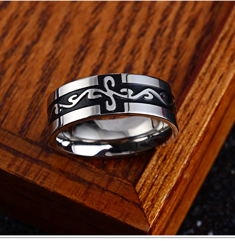 Domestic New Dragon Pattern Ring Retro Trendy Steel Gifts