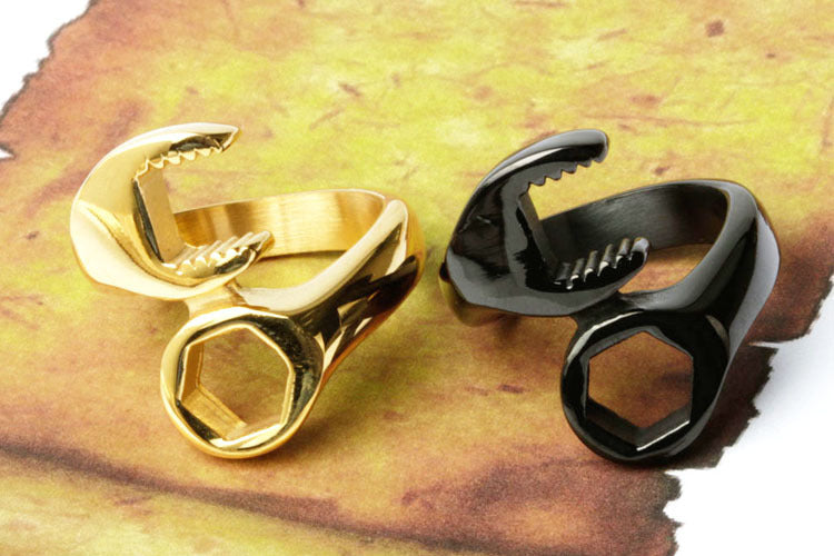 Personalized Titanium Steel Wrench Ring for Men - European and American Fashion Jewelry