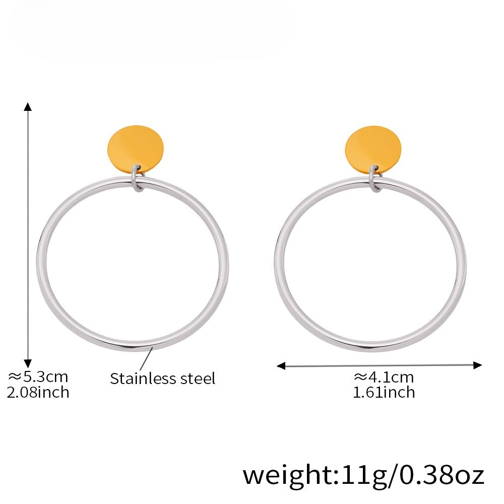 Planderful 18K Gold Plated Circle Earrings For Women