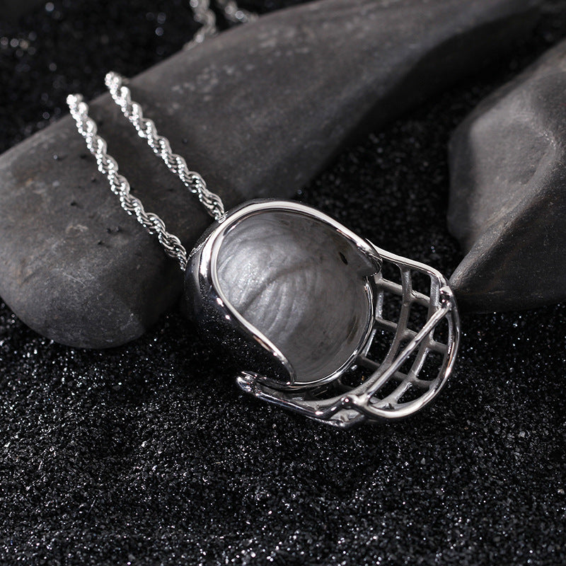 Stylish Titanium Steel Baseball Helmet Pendant for Men