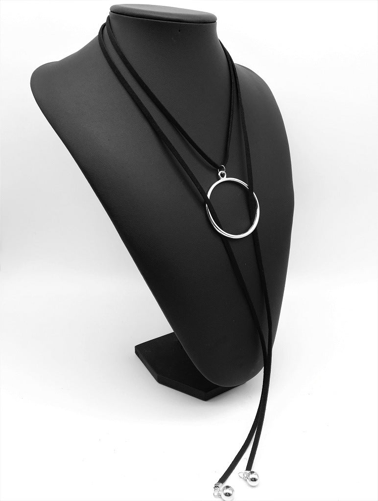 Elegant Multi-layer Choker Necklace with Tassel Detail