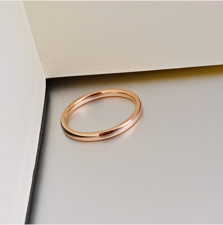 Japan And Korea Small Fresh Style Minimalist Rose Gold Tail Ring Gift