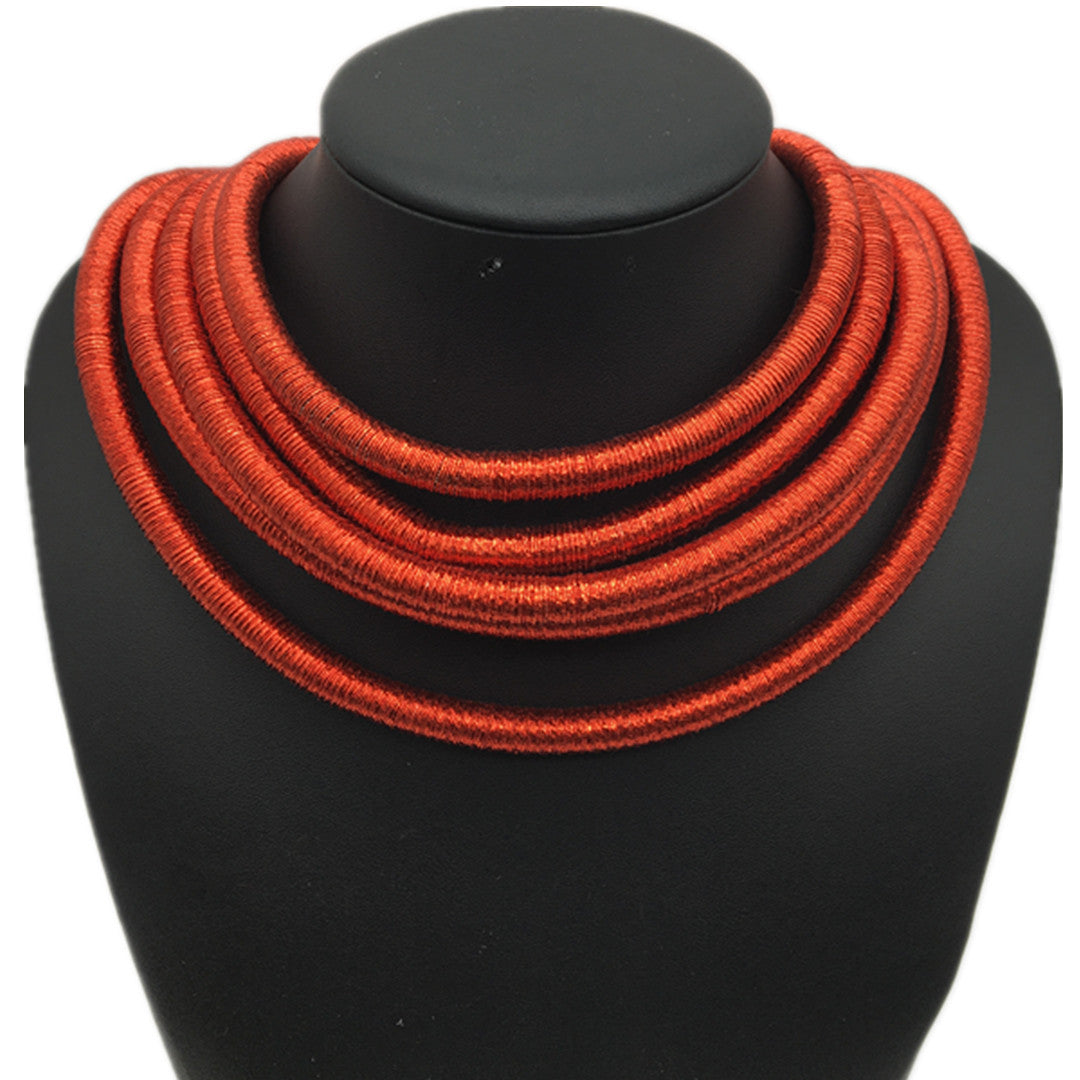 Extravagant Necklaces from Europe and America with Multi-layer Weaving for Women