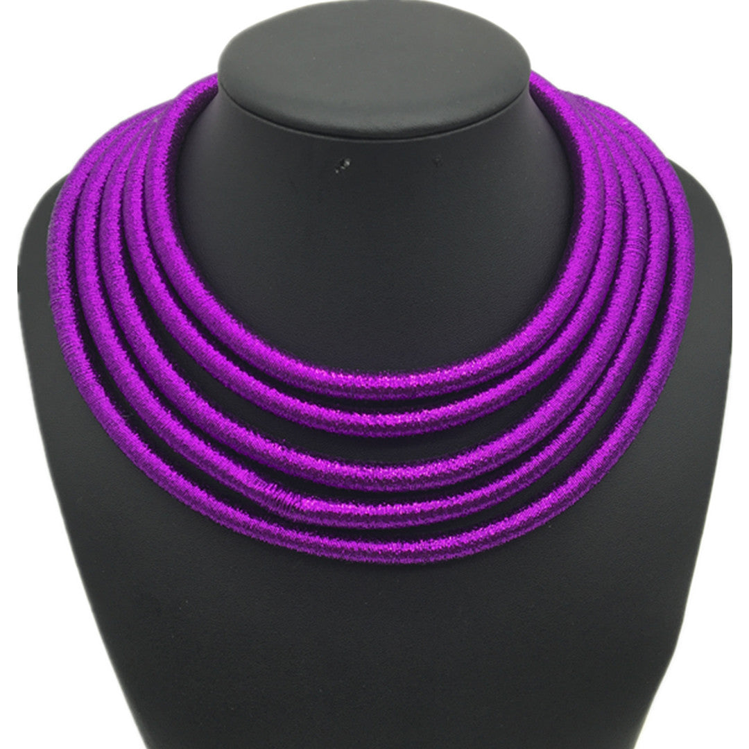 Extravagant Necklaces from Europe and America with Multi-layer Weaving for Women