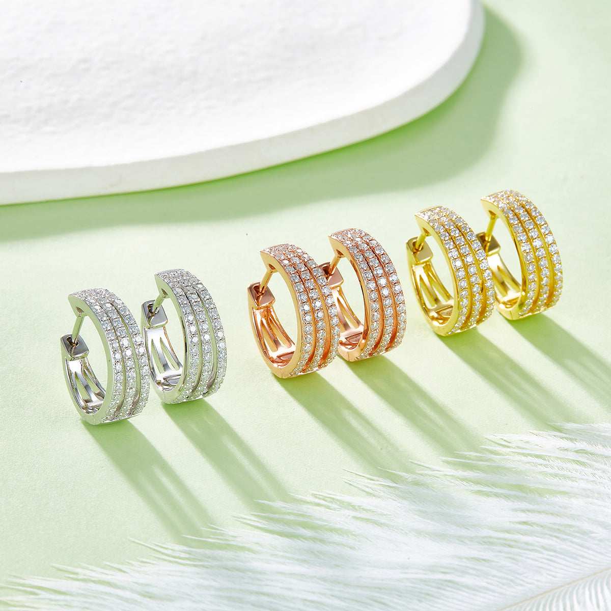 Planderful Moissanite Hoop Earrings S925 Sparkling Women