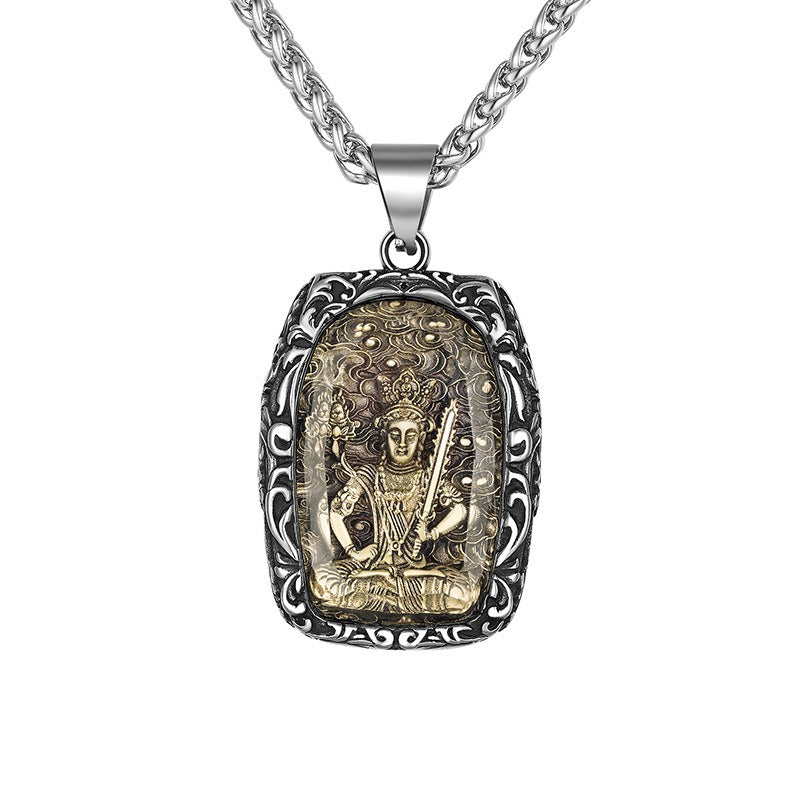 Steel Necklace - Elegant Zodiac Amulet Pendant Inspired By Eight Patron Saint Buddha