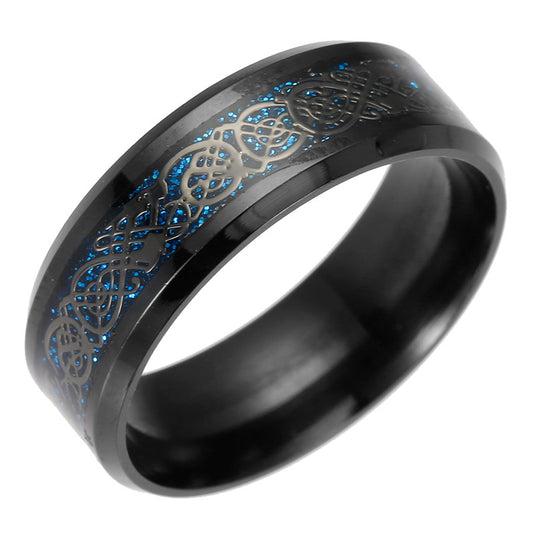Majestic Black Dragon Steel Ring for Stylish Men