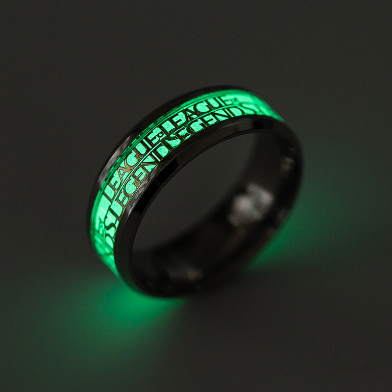 Fluorescent Ring Fashion Jewelry for Men - League of Legends Stainless Steel Titanium Ring