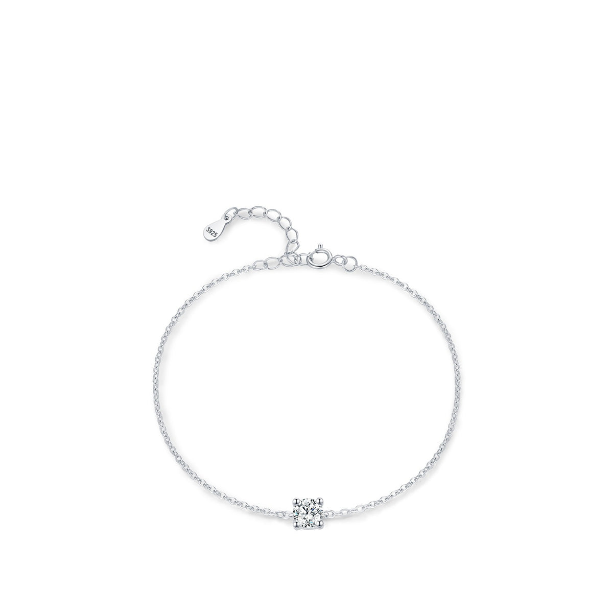 925 Sterling Silver Moissanite Stacking Bracelet