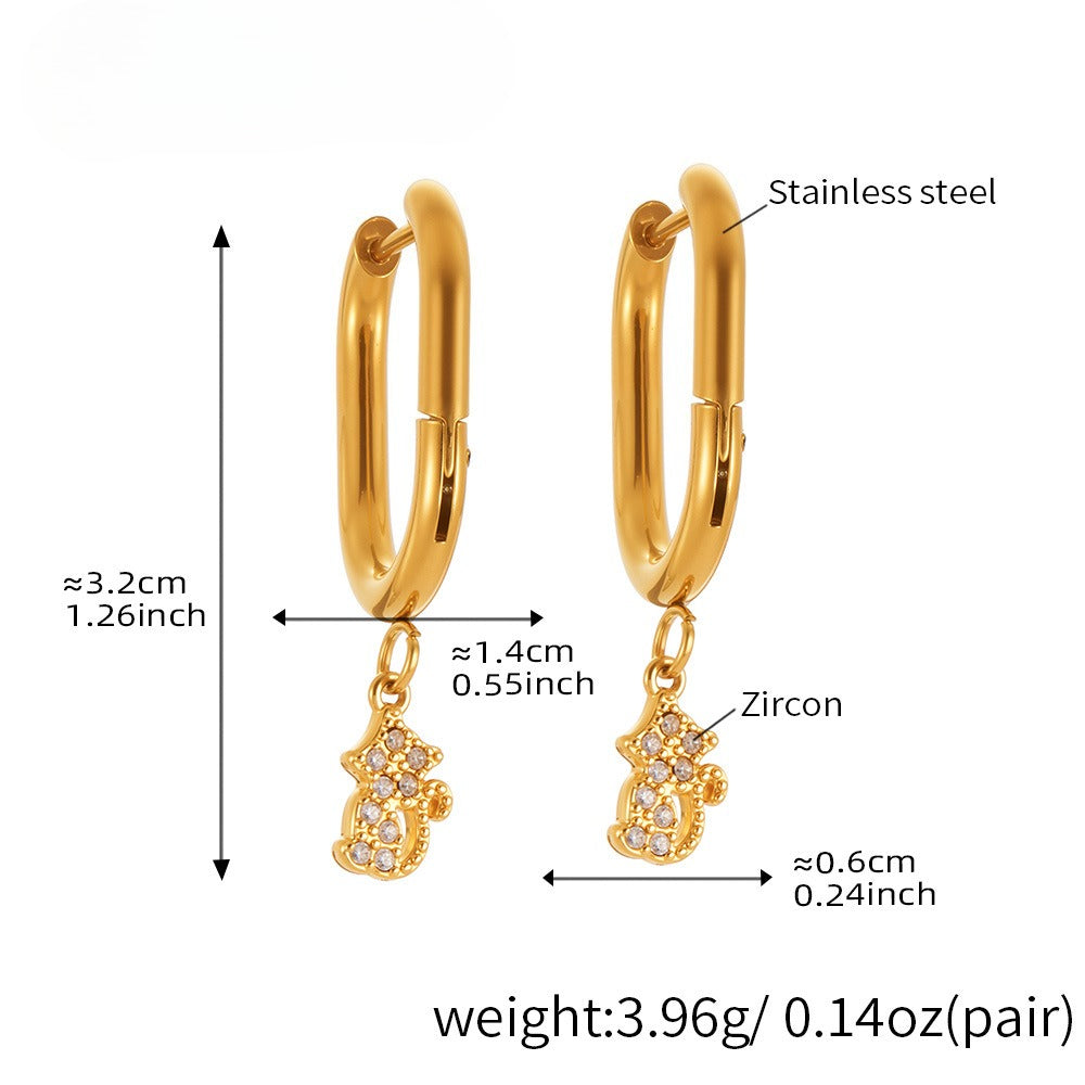 Planderful 18K Gold Plated Zircon Animal Earrings Women