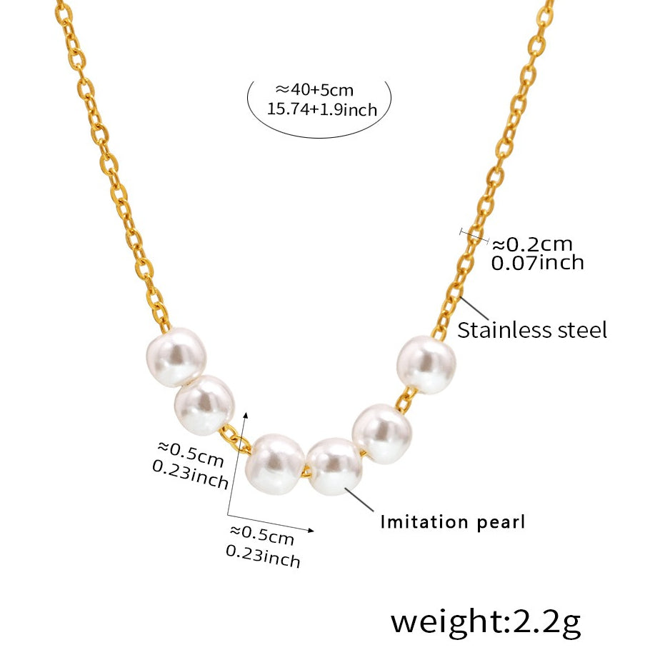 Planderful 18K Gold Plated Bead Collarbone Necklace Women
