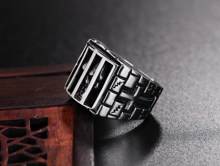 Titanium Steel Prison Ghost Ring