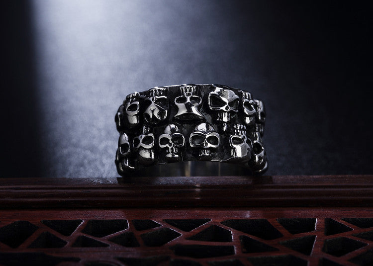 Wide Skull Titanium Steel Ring