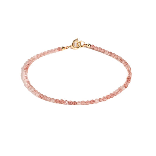 Pink Crystal Fortune Bracelet with Sterling Silver Needle